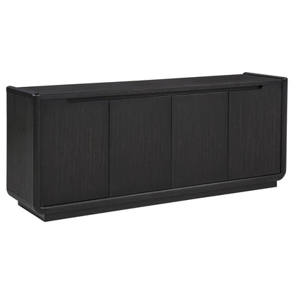 Leandro 72 Inch Burnished Black 4 Door TV Stand Media Console
