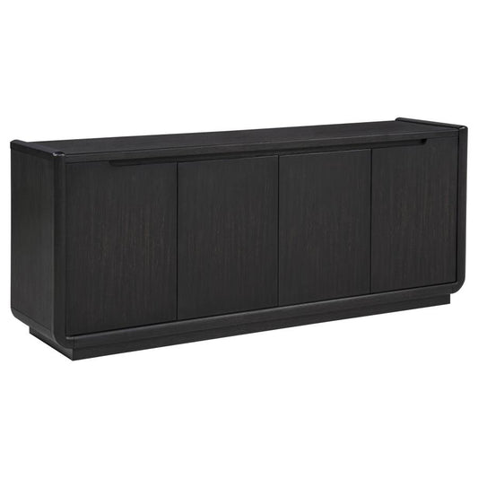 Leandro 72 Inch Burnished Black 4 Door TV Stand Media Console