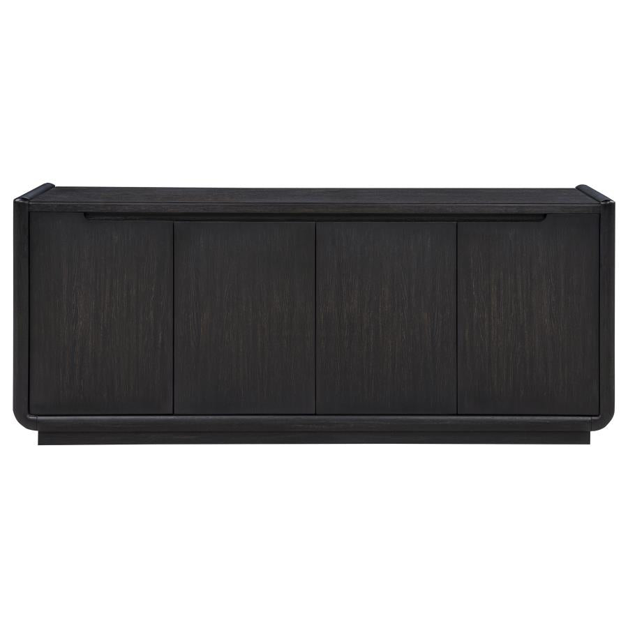 Leandro 72 Inch Burnished Black 4 Door TV Stand Media Console