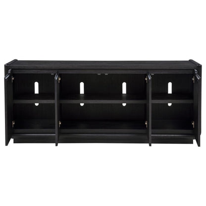 Leandro 72 Inch Burnished Black 4 Door TV Stand Media Console