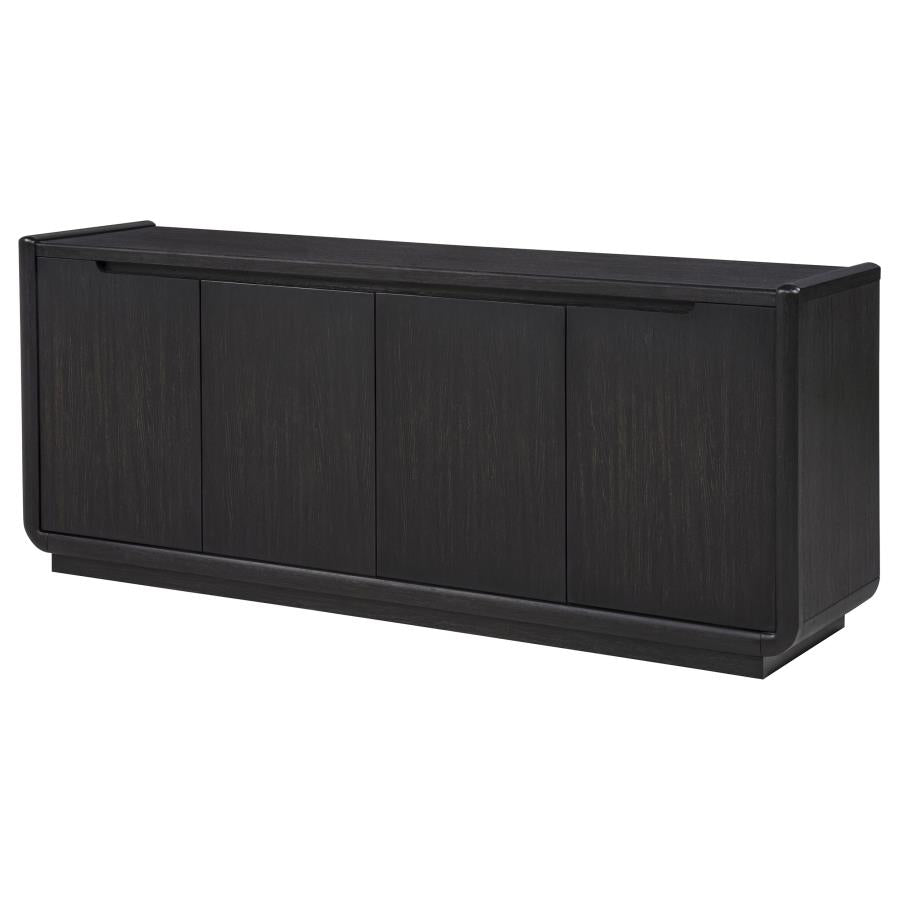 Leandro 72 Inch Burnished Black 4 Door TV Stand Media Console