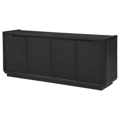 Leandro 72 Inch Burnished Black 4 Door TV Stand Media Console