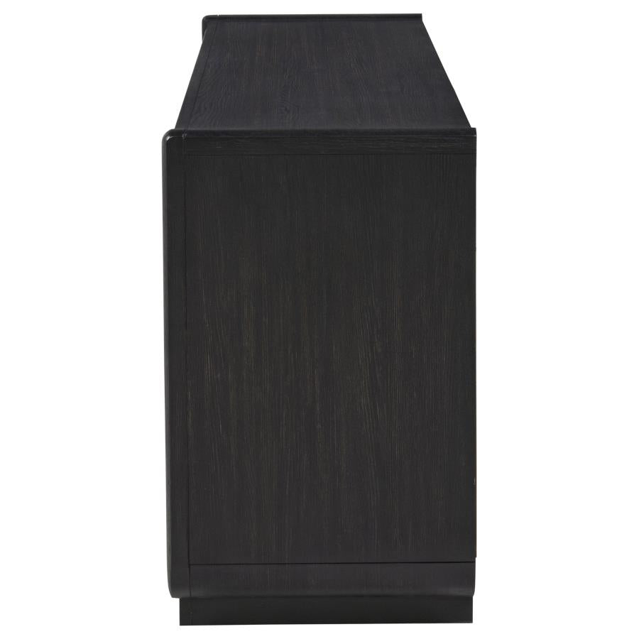 Leandro 72 Inch Burnished Black 4 Door TV Stand Media Console