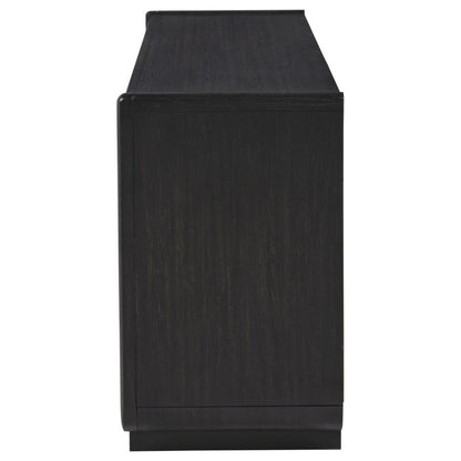 Leandro 72 Inch Burnished Black 4 Door TV Stand Media Console