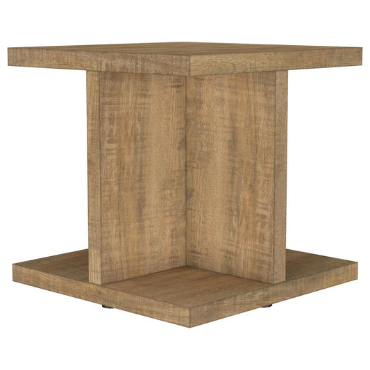 Cortona Square Mango Engineered Wood End Side Table – Modern Living Room Accent