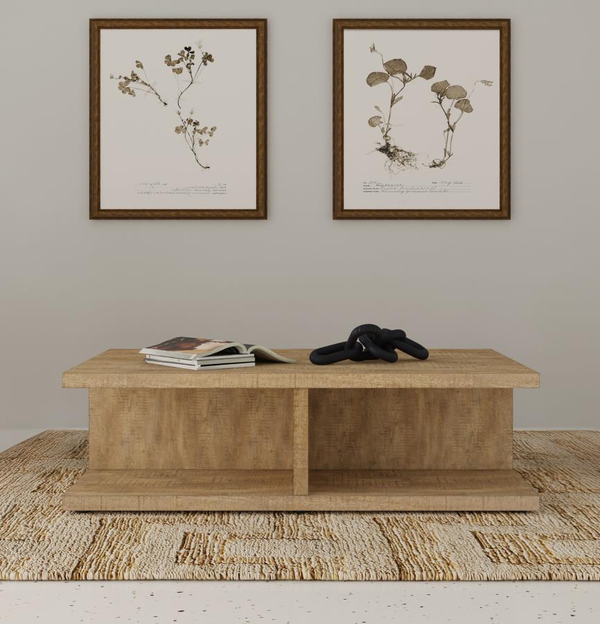 Cortona Square Mango Engineered Wood Cocktail Coffee Table – Stylish Modern Living Room Accent