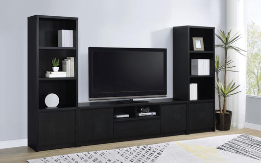 Winfield 3-Piece Black Entertainment Center with 78-Inch TV Stand – Modern Media Console Set