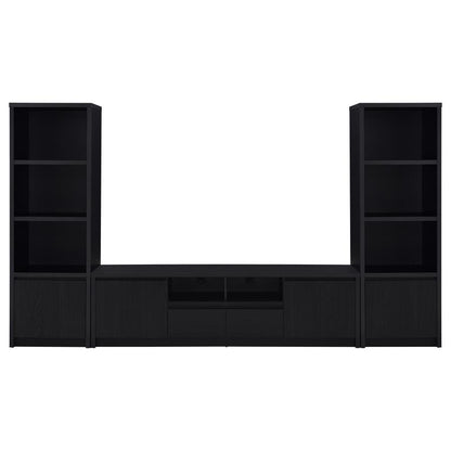 Winfield 3-Piece Black Entertainment Center with 78-Inch TV Stand – Modern Media Console Set