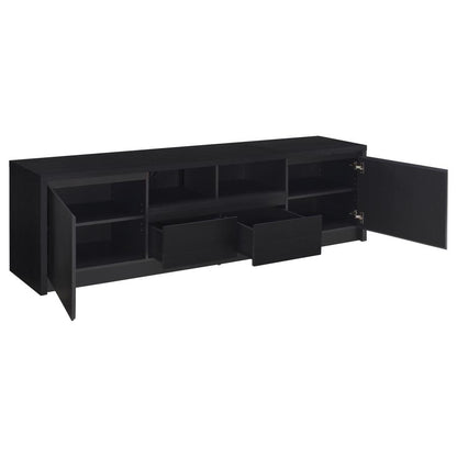Winfield 3-Piece Black Entertainment Center with 78-Inch TV Stand – Modern Media Console Set