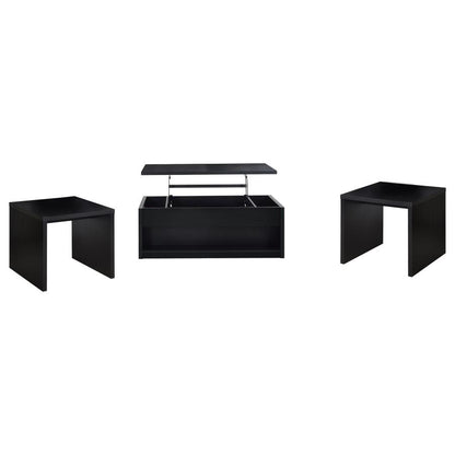 Knapp 3-Piece Black Lift-Top Coffee Table Set – Modern Storage & Functionality