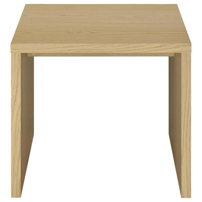 Canoga Light Oak Engineered Wood Accent Side End Table - Modern Living Room Furniture