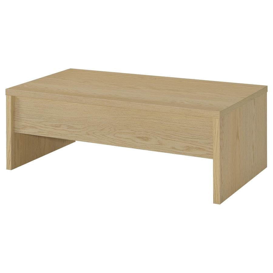 Canoga Light Oak Engineered Wood Lift Top Coffee Table - Functional Living Room Furniture