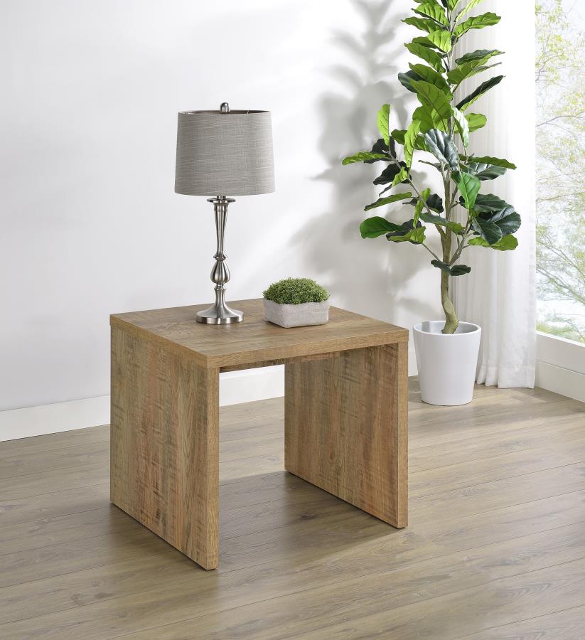 Canoga Light Oak Engineered Wood Accent Side End Table - Modern Living Room Furniture