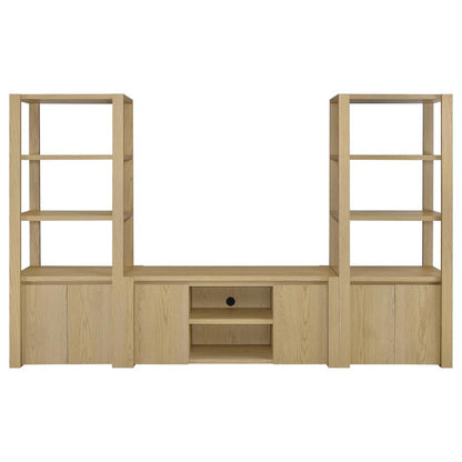 Laurelton 3-Piece Entertainment Center TV Stand in Light Oak - Modern Media Console