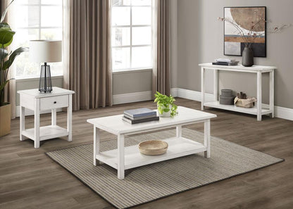 Payne 1-Drawer Wood End Table with Shelf White - Stylish and Functional Accent Table for Your Living Room