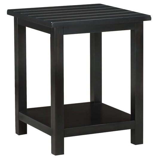 Payne Wood End Table with Shelf Java