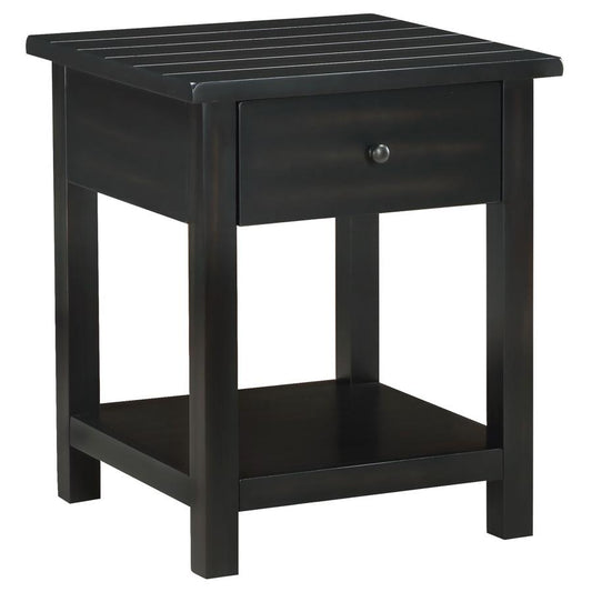 Payne 1-drawer Wood End Table with Shelf Java