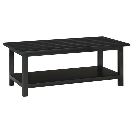 Payne Wood Coffee Table with Shelf Java