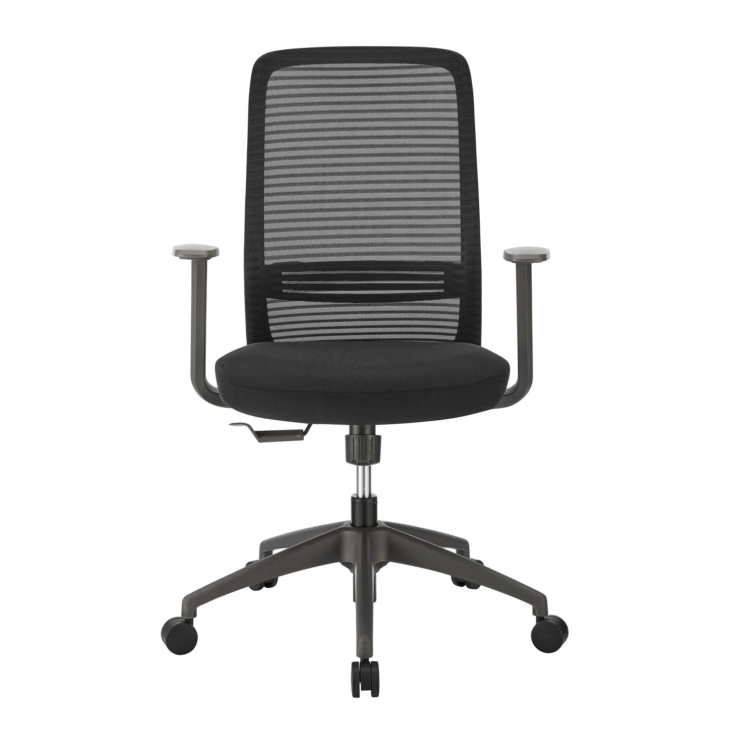 Kasper Mid-Back Office Chair in Black Mesh Back and Black Fabric Seat