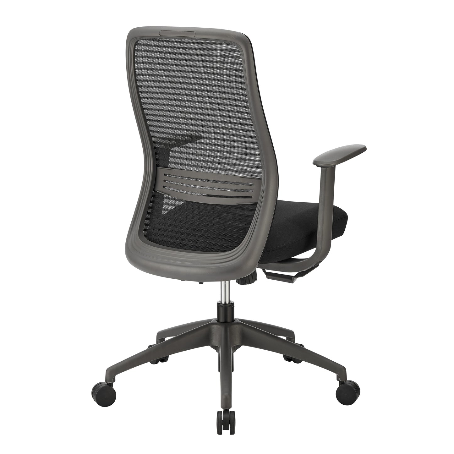 Kasper Mid-Back Office Chair in Black Mesh Back and Black Fabric Seat