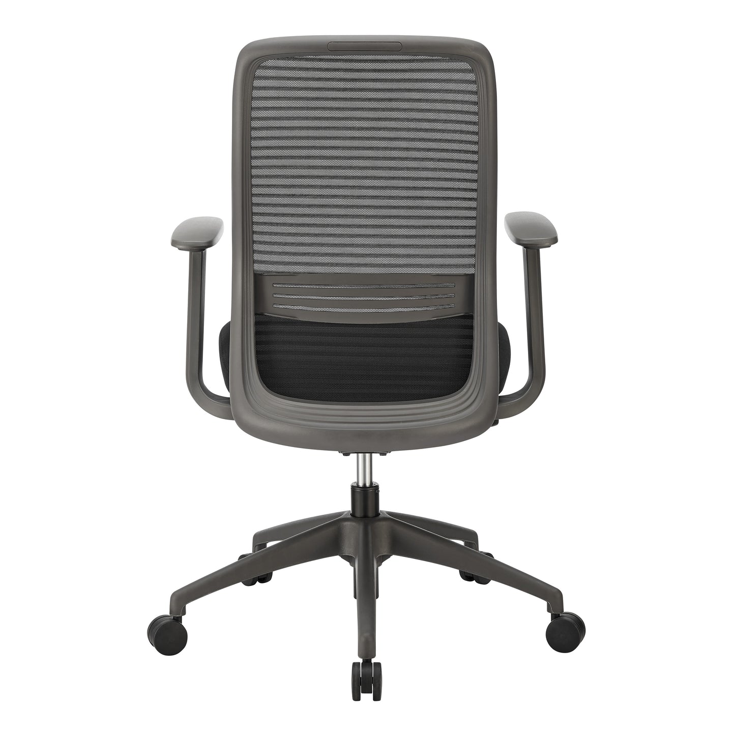 Kasper Mid-Back Office Chair in Black Mesh Back and Black Fabric Seat