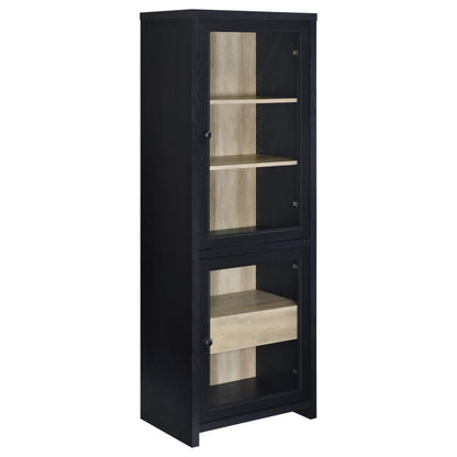 Denison 3-Piece Entertainment Center with 79-Inch TV Stand in Black - Modern Media Console Set