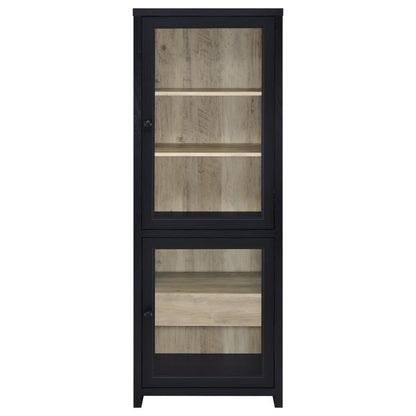 Denison 3-Piece Entertainment Center with 79-Inch TV Stand in Black - Modern Media Console Set