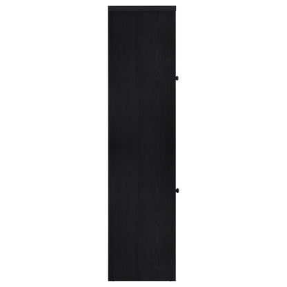 Denison 67-Inch Black 2-Door Media Tower - Tall Storage Cabinet for Living Room