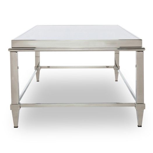 Agar Glass and Stainless Steel Coffee Table