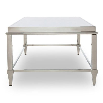 Agar Glass and Stainless Steel Coffee Table