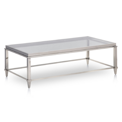 Agar Glass and Stainless Steel Coffee Table