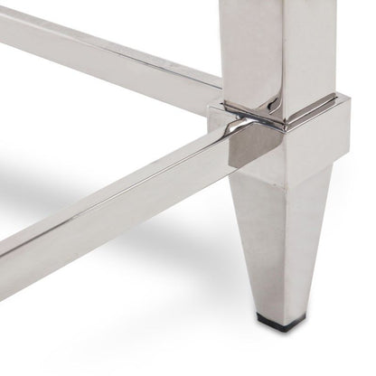 Agar Glass and Stainless Steel Coffee Table