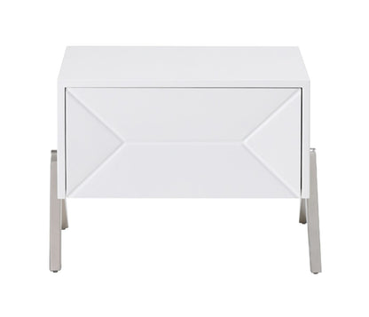 Candid White High Gloss Nightstand