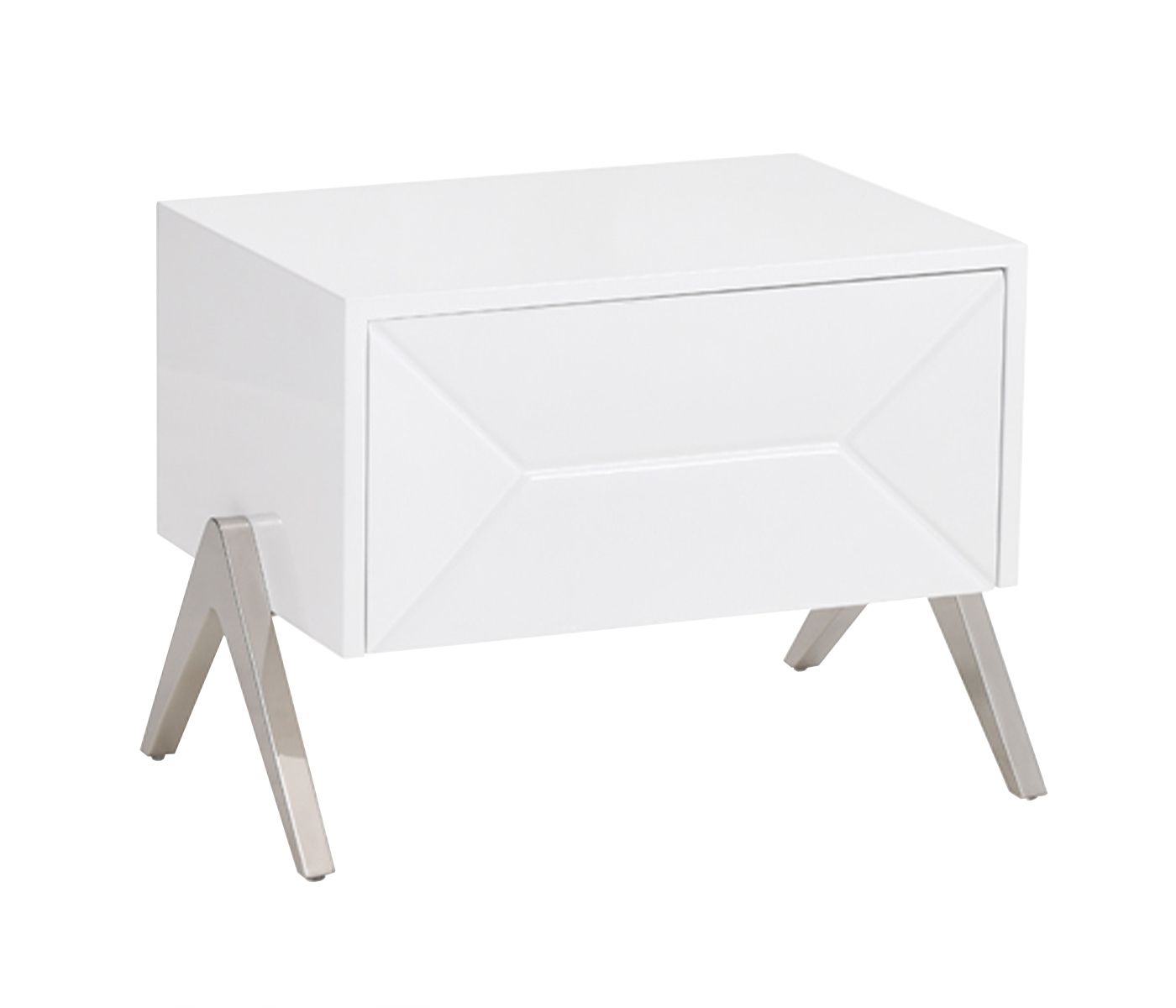 Candid White High Gloss Nightstand