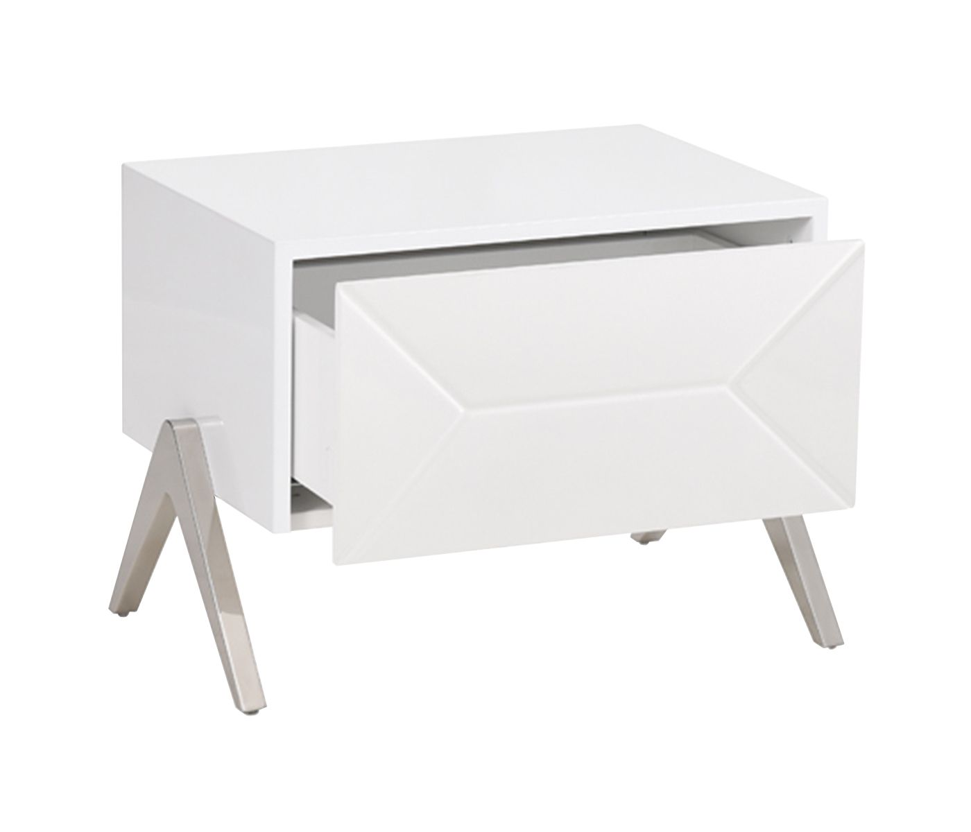 Candid White High Gloss Nightstand