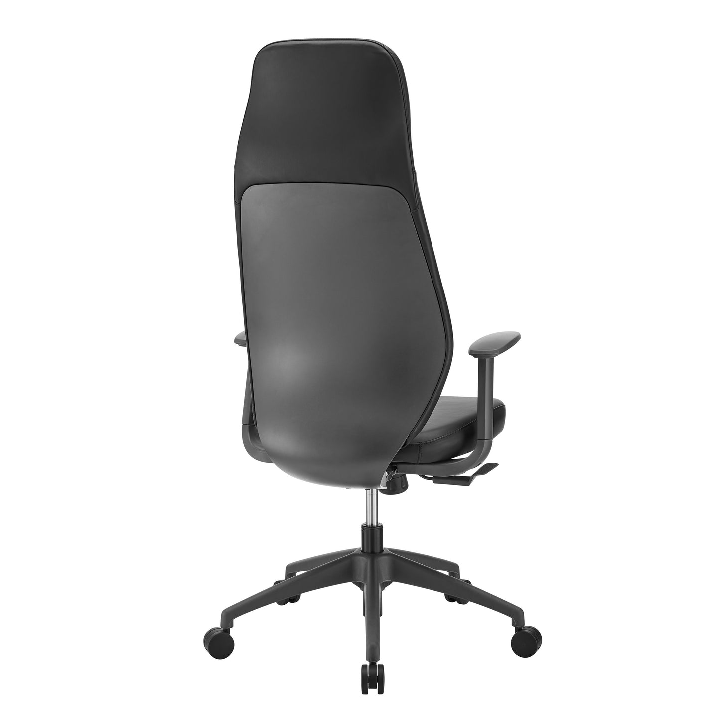 Filip High Back Office Chair in Black Leatherette with Plastic Grey Back Support