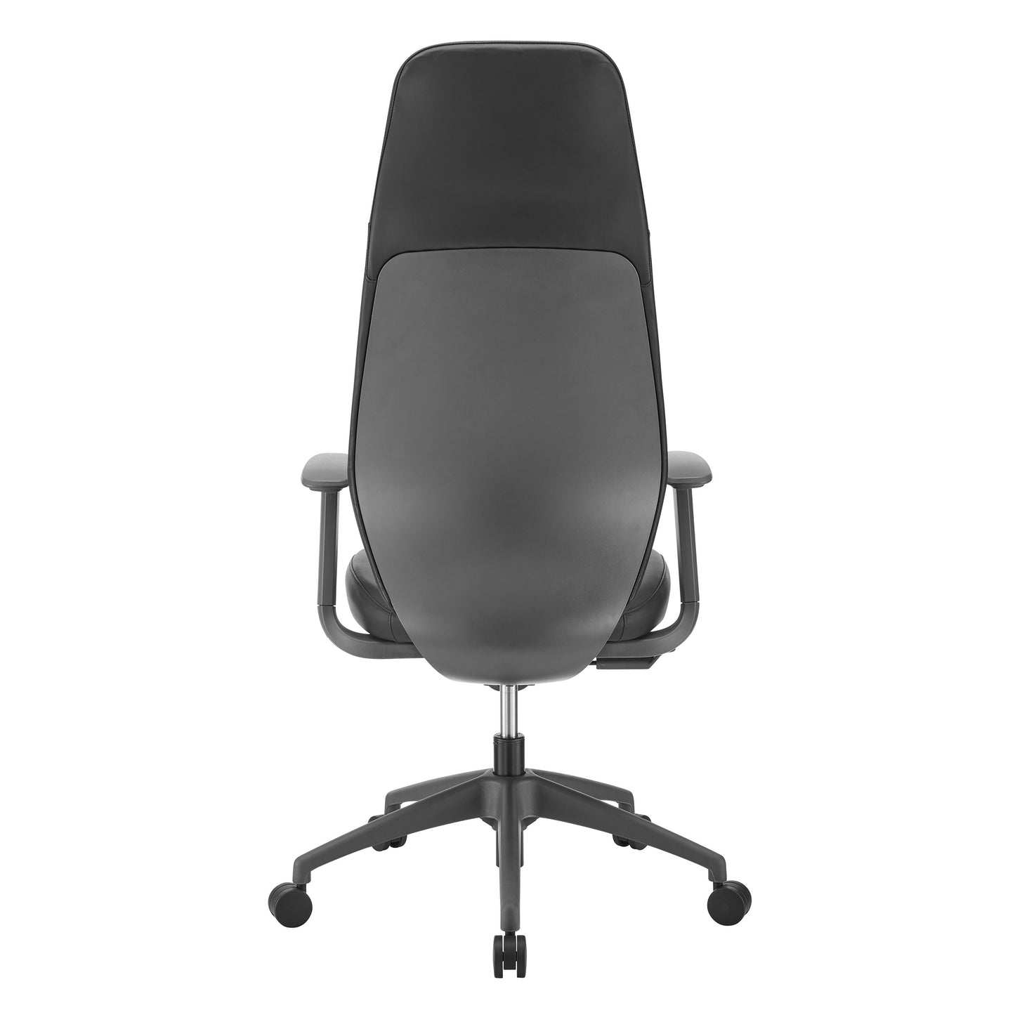 Filip High Back Office Chair in Black Leatherette with Plastic Grey Back Support