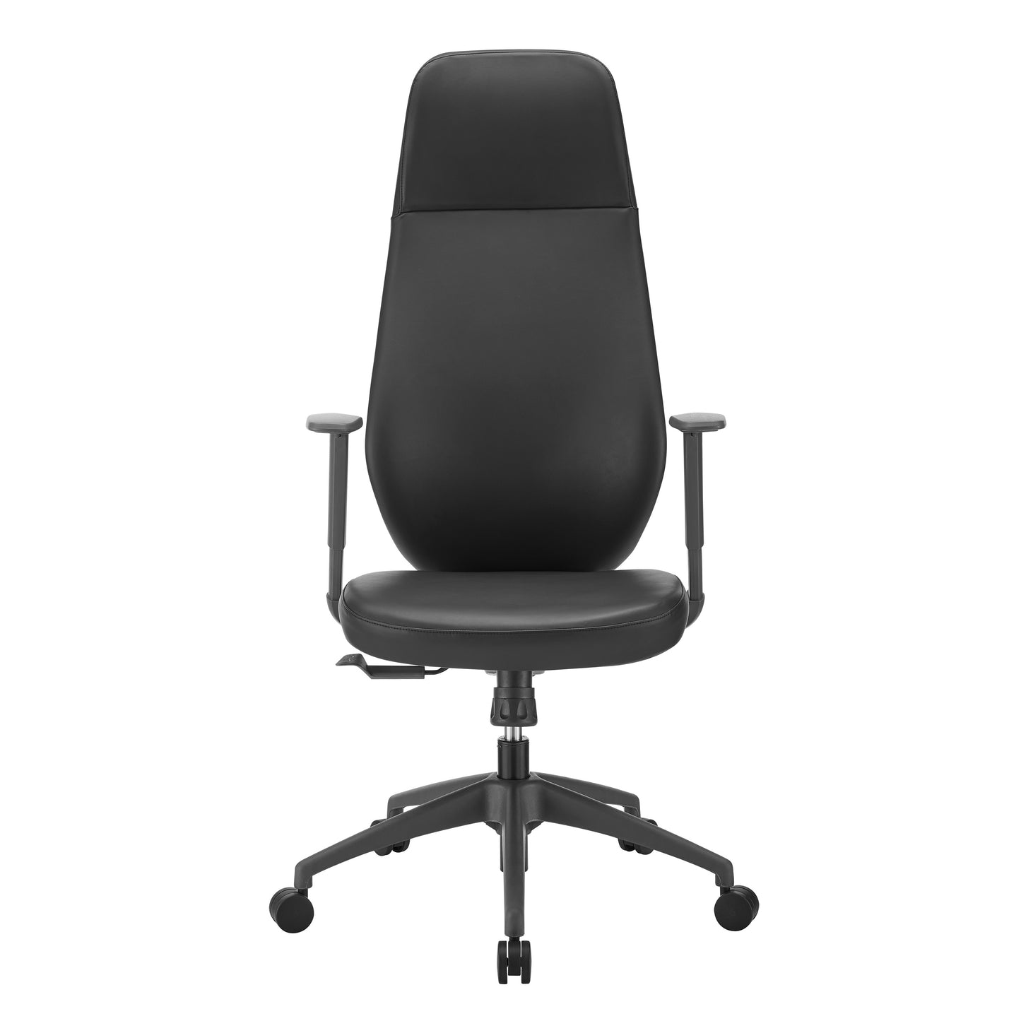 Filip High Back Office Chair in Black Leatherette with Plastic Grey Back Support