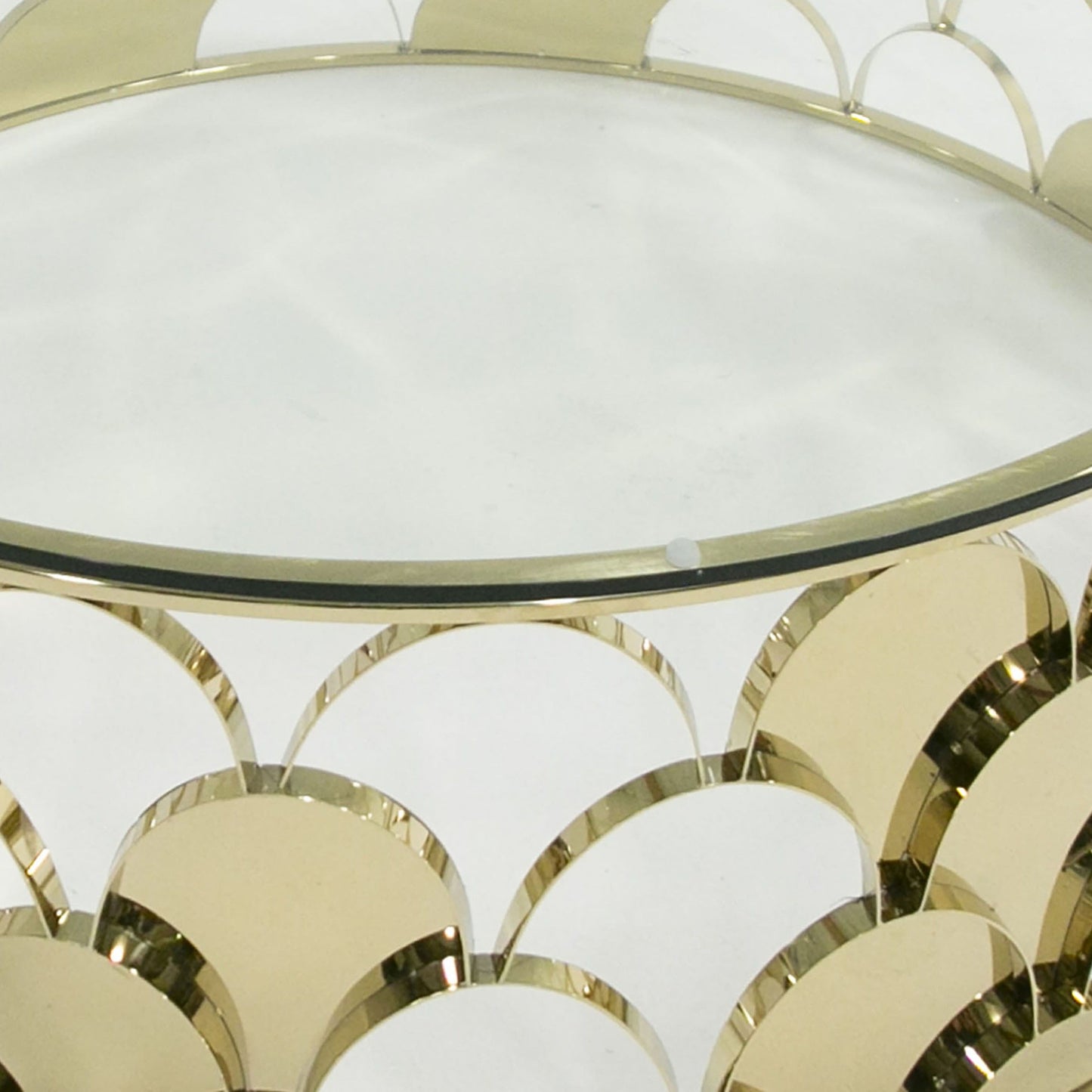 Javier Glass and Gold Round Coffee Table