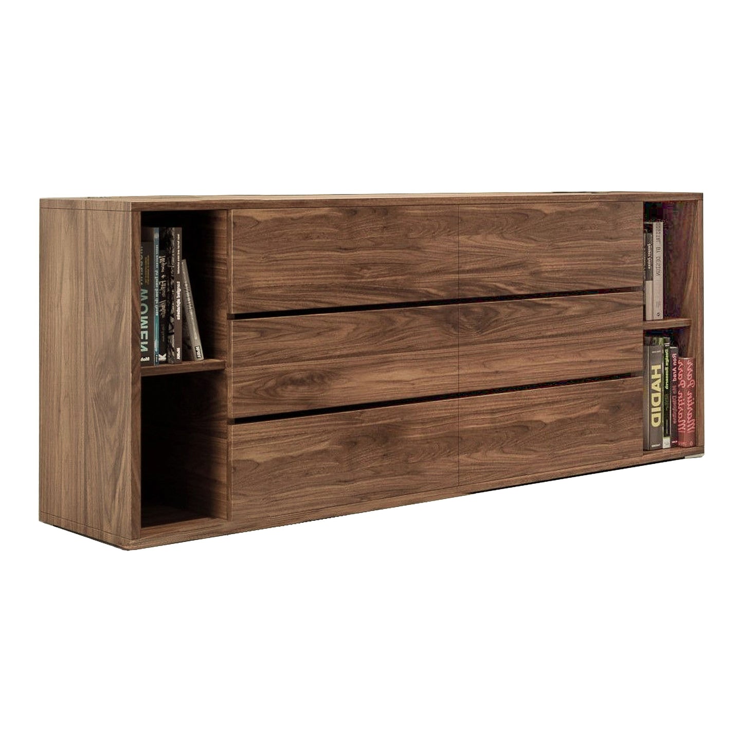 Jagger Dark Grey Fabric and Walnut Bedroom Set 5 Piece