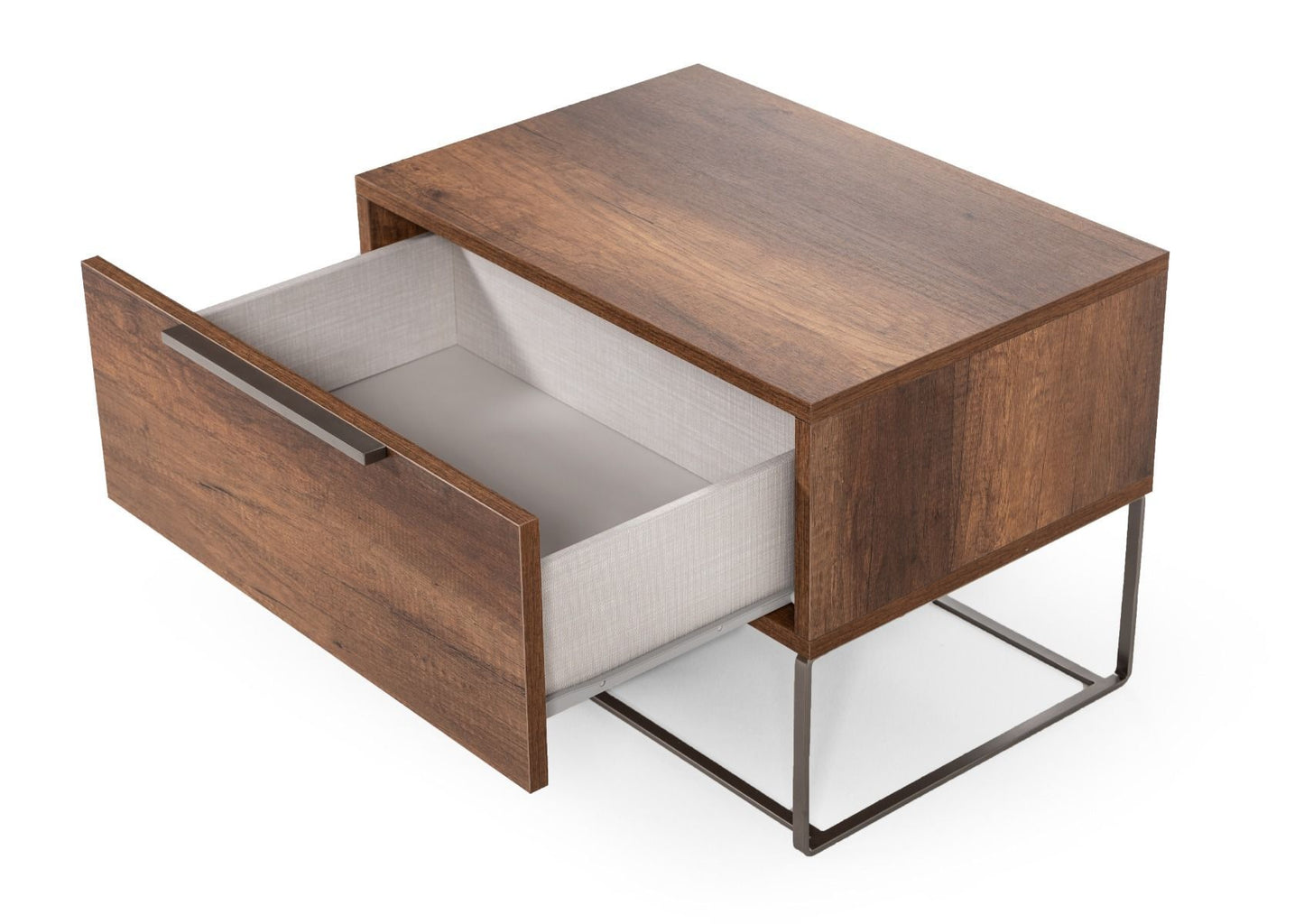 Lorenzo Italian Light Oak Bedroom Set with Stainless Steel Accents