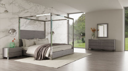 Arlene Grey Elm and Stainless Steel Bedroom Set