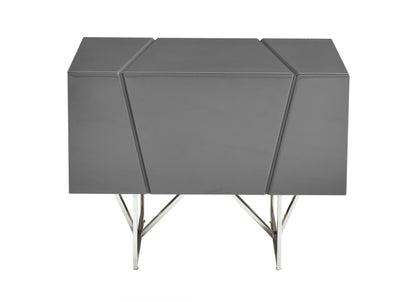 Chrysler High Gloss Grey Nightstand