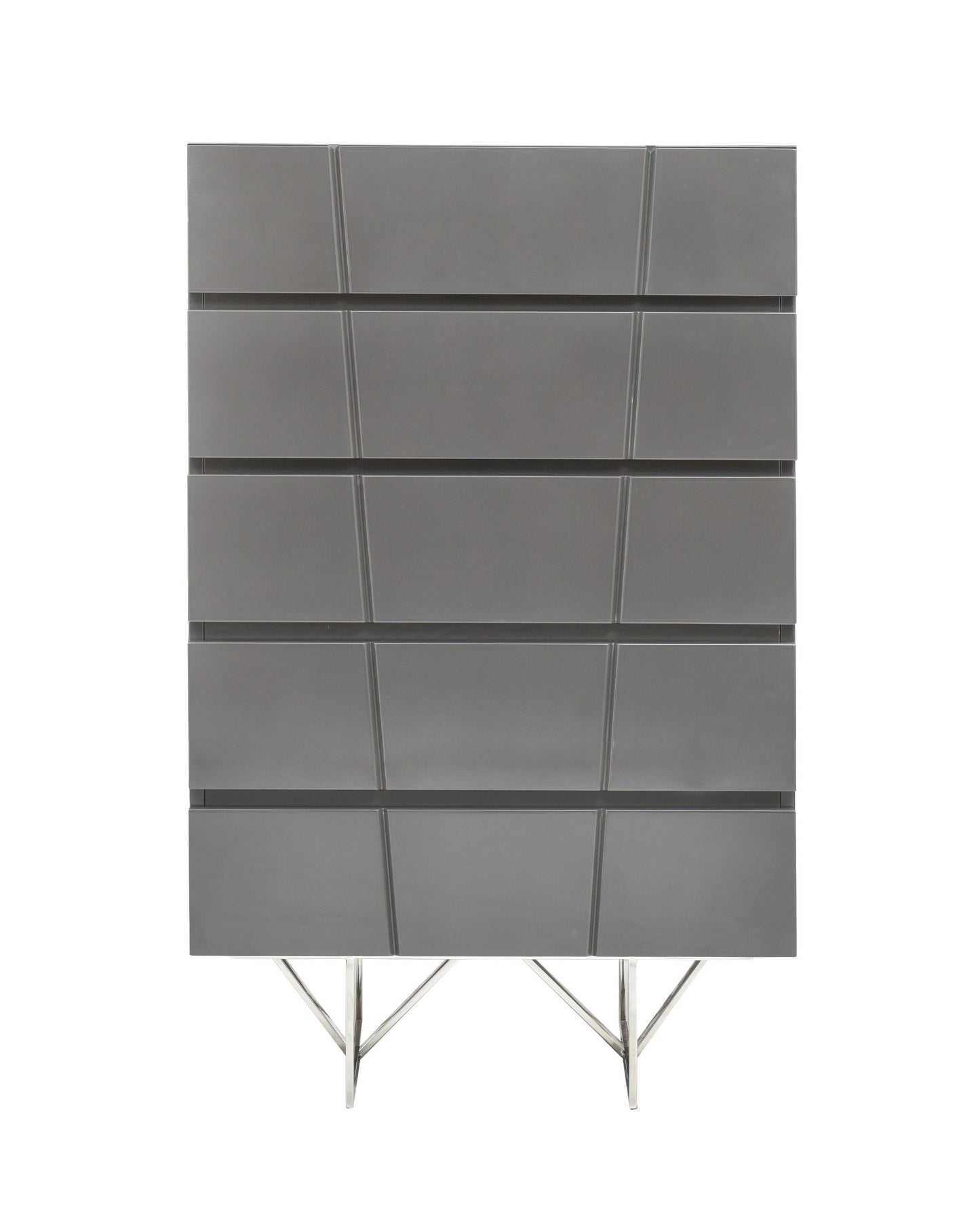 Chrysler Grey High Gloss Five Drawer Chest