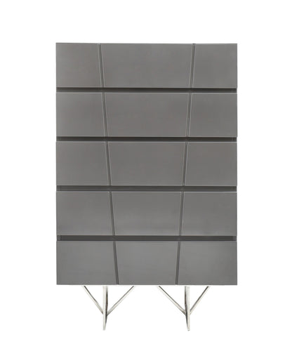 Chrysler Grey High Gloss Five Drawer Chest