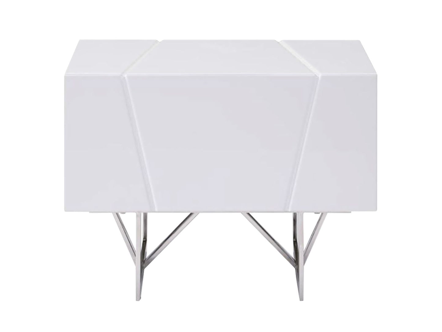 Chrysler High Gloss White Nightstand