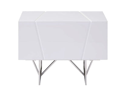 Chrysler High Gloss White Nightstand