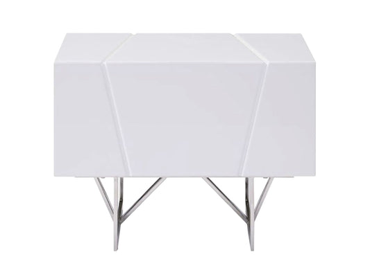 Chrysler High Gloss White Nightstand