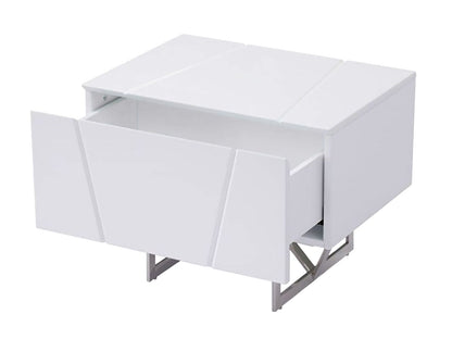 Chrysler High Gloss White Nightstand