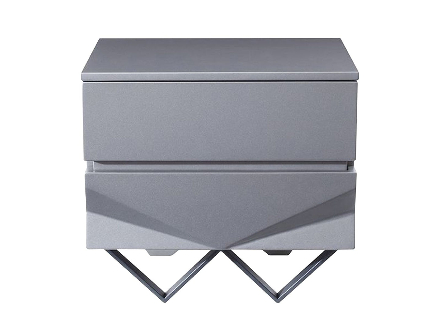 Duke Grey Matte and Black Gun Chrome Nightstand